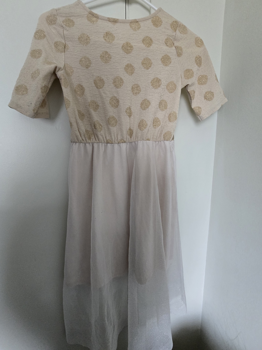 💖=3/$20 Wonder Nation Gold Polka Dot & Sequin Tulle Dress